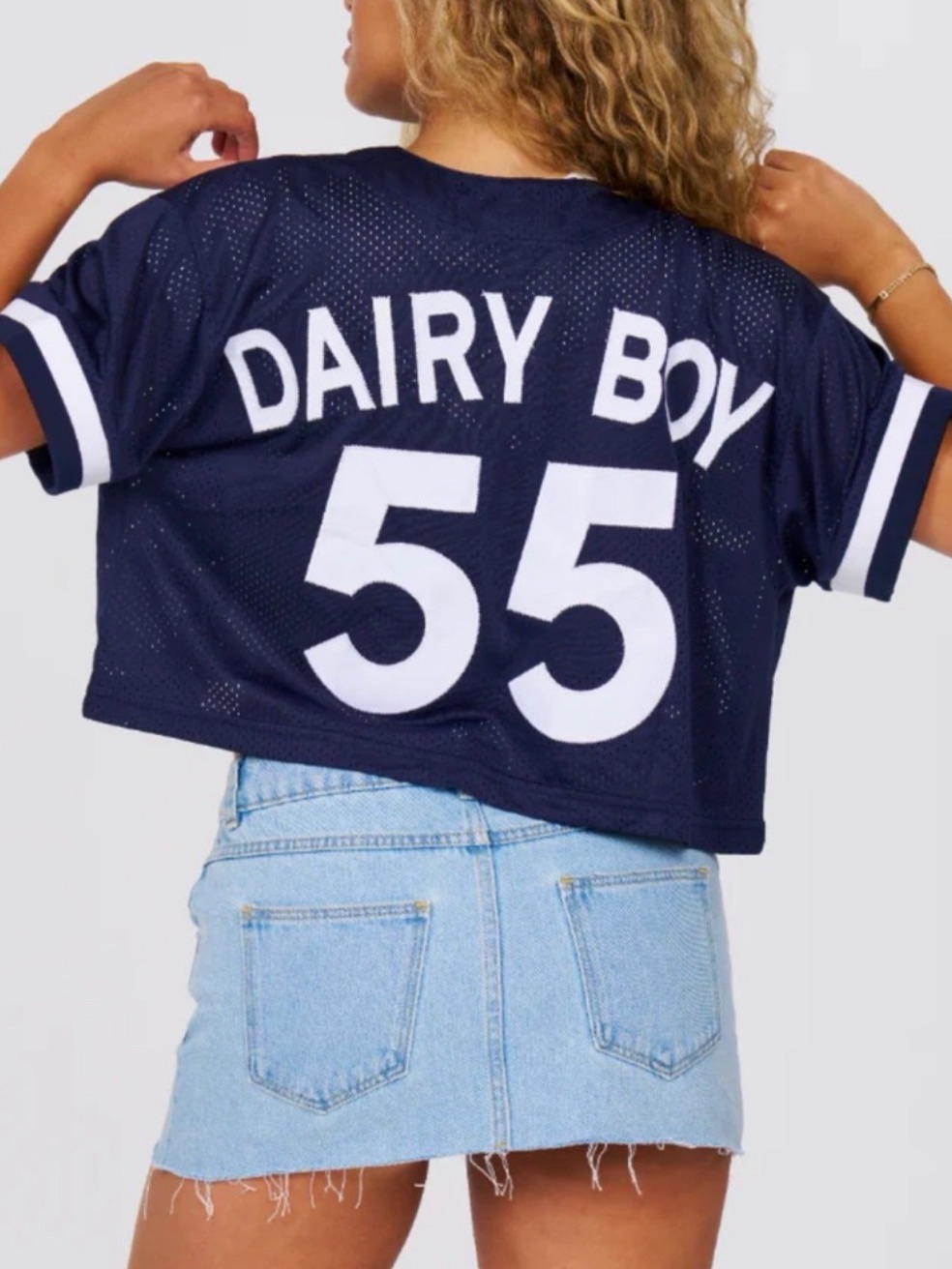 Dairy Boy Homecoming Cropped Jersey Navy L — image 4 of 8